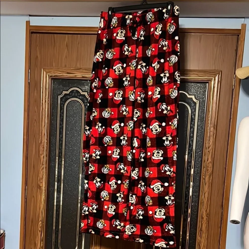 Disney Red and Black Fleece Pajama Pants - Picture 1 of 3